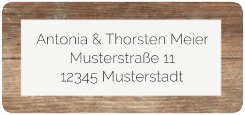 Klick: Details zu Absenderetikett Hochzeit "Spitze" anzeigen Absenderetikett Hochzeit "Spitze" 45,7 x 21,2 mm braun