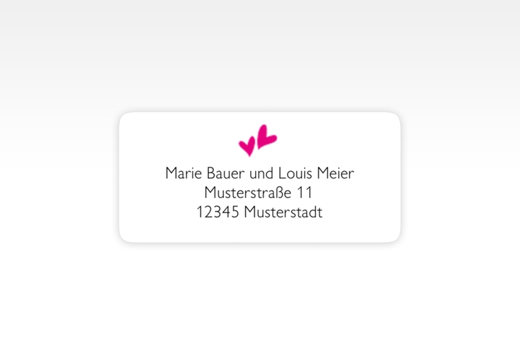 Absenderetikett Hochzeit Twohearts 45,7 x 21,2 mm pink