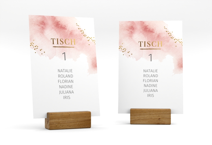 Tischaufsteller Hochzeit Pastell Tischaufsteller rosa