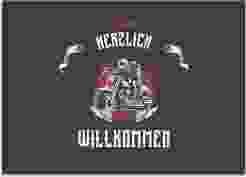 Willkommensschild Leinwand "Biker"