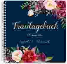 Trautagebuch Hochzeit Flowers Trautagebuch Hochzeit blau mit bunten Aquarell-Blumen