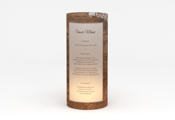 Windlicht Menü Hochzeit "Spitze" Windlicht braun
