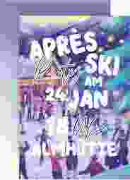 Party Einladungskarte Skiparty A6 Karte hoch bunt