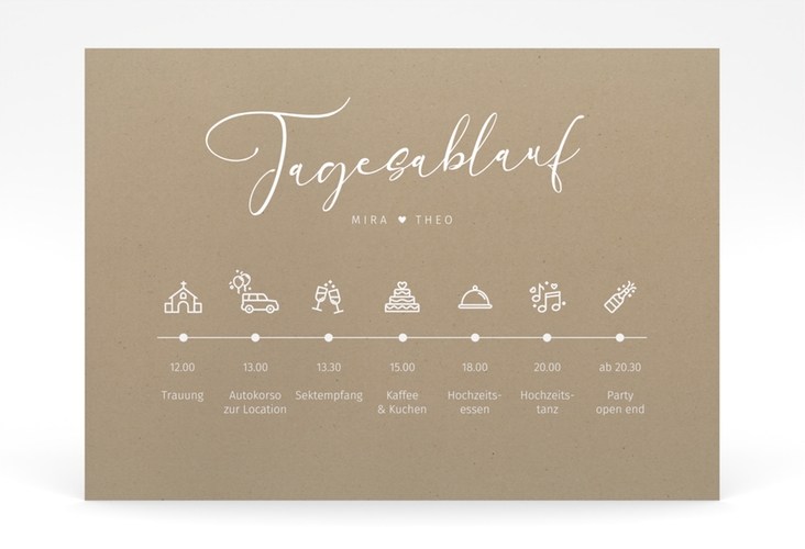 Tagesablauf Poster Hochzeit Crafty 70 x 50 cm Poster
