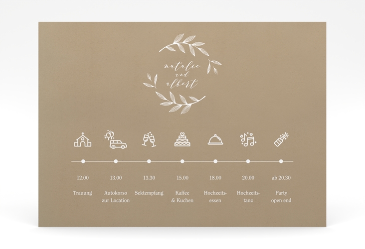 Tagesablauf Poster Hochzeit Naturelove 70 x 50 cm Poster weiss