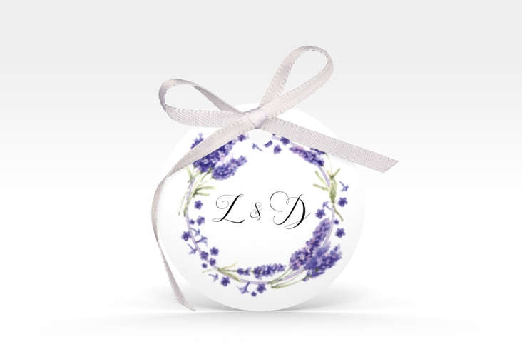 Geschenkanhänger Hochzeit Lavendel Geschenkanhänger, rund