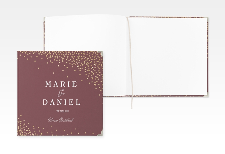 Gästebuch Selection Hochzeit Glitter Leinen-Hardcover rot