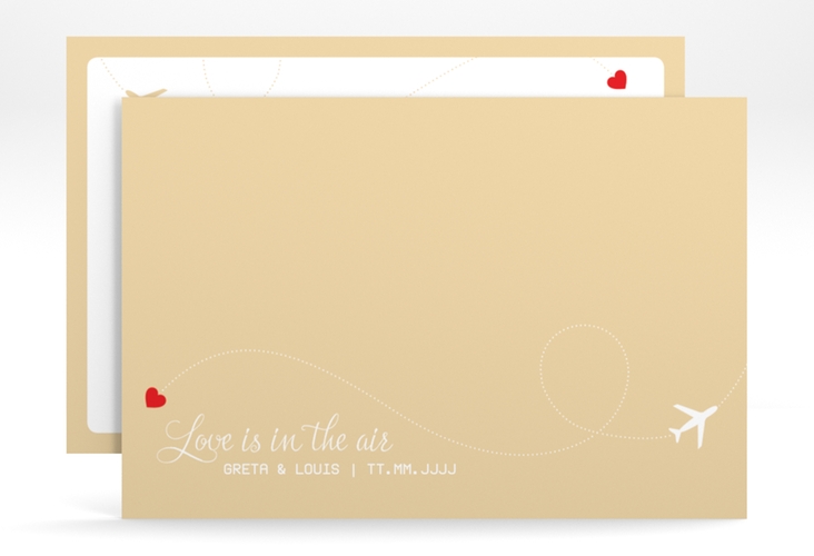 Save the Date-Karte Weddingpass A6 Karte quer beige