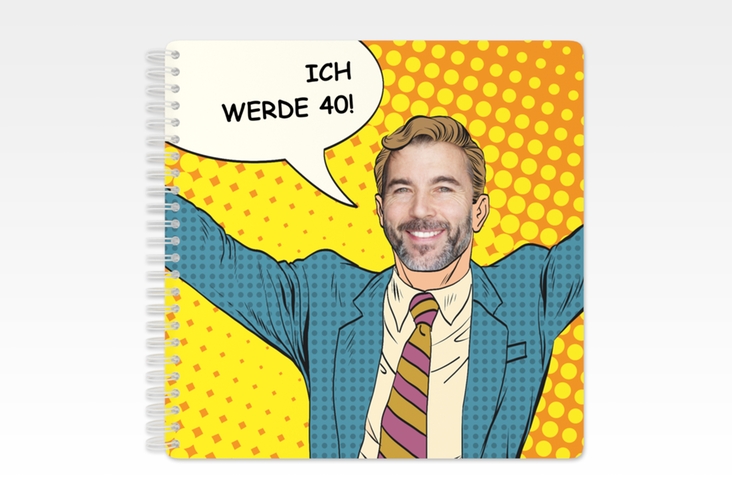 Gästebuch Geburtstag Popart Man Ringbindung