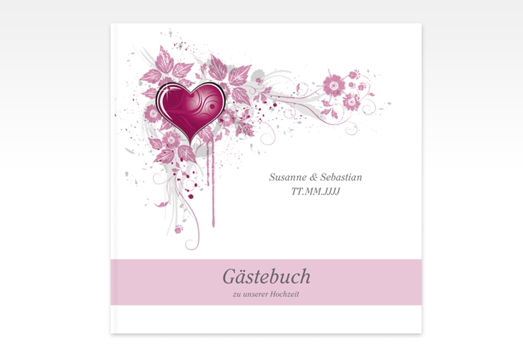 Gästebuch Creation Hochzeit Triest 20 x 20 cm, Hardcover pink