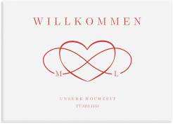 Klick: Details zu Willkommensschild Leinwand "Infinity" anzeigen Willkommensschild Leinwand Infinity 70 x 50 cm Leinwand rot