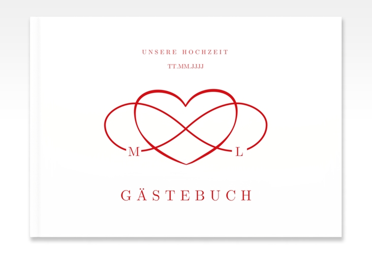 Gästebuch A4 quer Infinity A4 quer, Hardcover rot