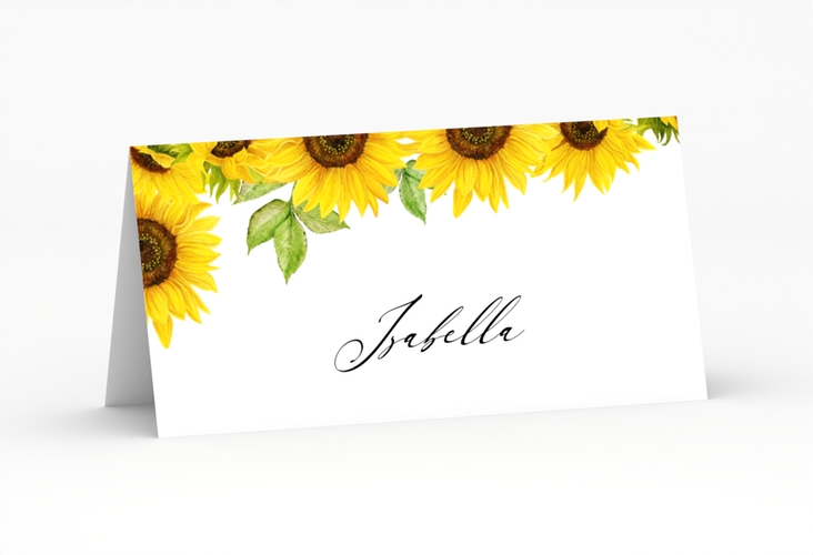 Tischkarte Hochzeit Sonnenblume Tischkarten weiss