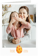 Osterkarte Ostergruss A6 Klappkarte hoch gelb