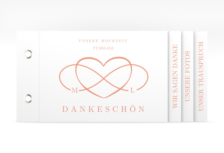 Dankeskarte Hochzeit Infinity Booklet apricot hochglanz