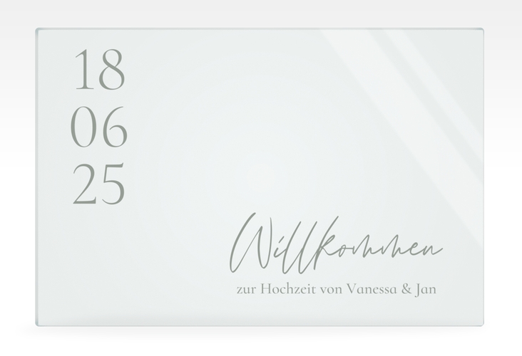 Willkommensschild Acryl Day 60 x 40 cm Acryl mit Datum im minimalistischen Design