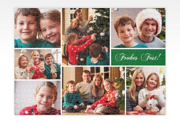 Fotopuzzle 500 Teile Weihnachtsduft 500 Teile gruen mit mehreren Bildern