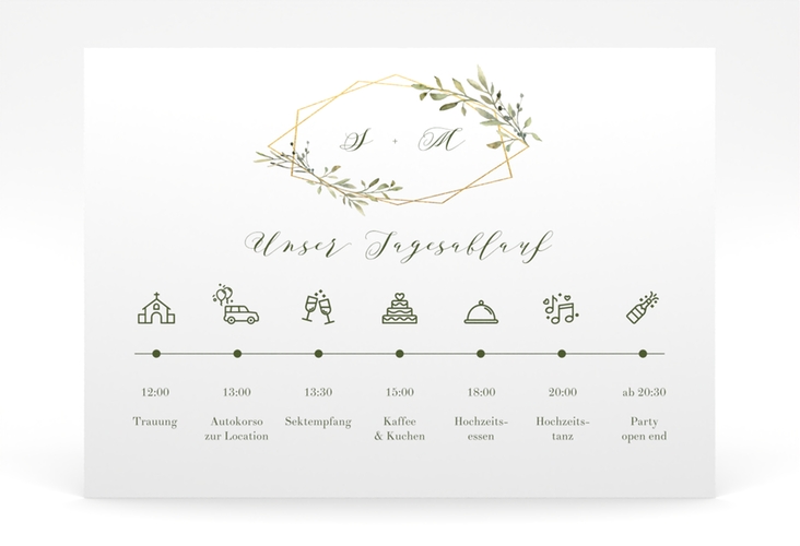 Tagesablauf Poster Hochzeit Acacia 70 x 50 cm Poster