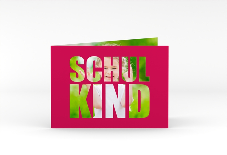 Einschulungskarte Schulkind A6 Klappkarte quer