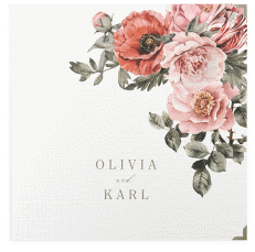 Klick: Details zu Gästebuch Selection Hochzeit "Grazioso" anzeigen Gästebuch Selection Hochzeit Grazioso Leinen-Hardcover weiss modern mit Mohnblumen und Rosen