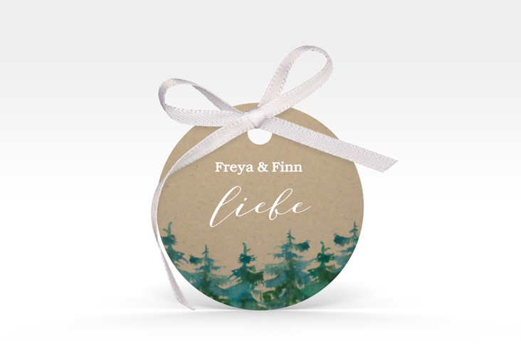 Geschenkanhänger Hochzeit Evergreen Geschenkanhänger, rund