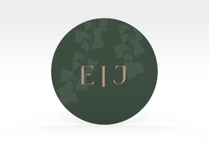 Aufkleber Hochzeit Efeugrün Aufkleber, selbstklebend, rund im Fantasy-Elfen-Design mit Efeu