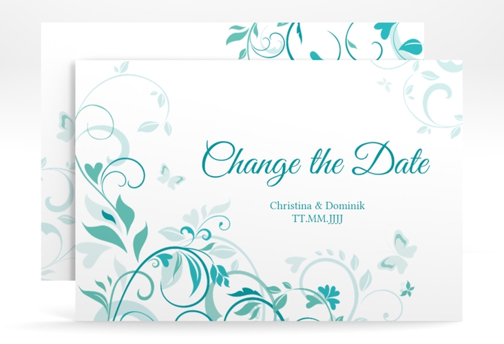 Change the Date-Karte Lilly A6 Karte quer tuerkis