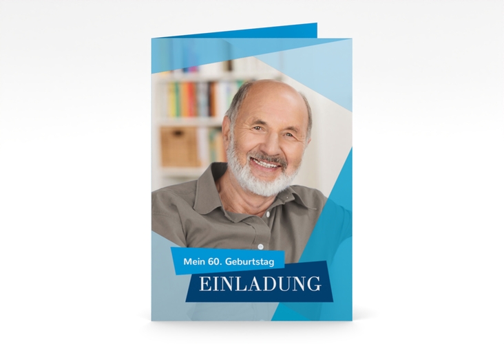 Einladung 60. Geburtstag Shapes A6 Klappkarte hoch