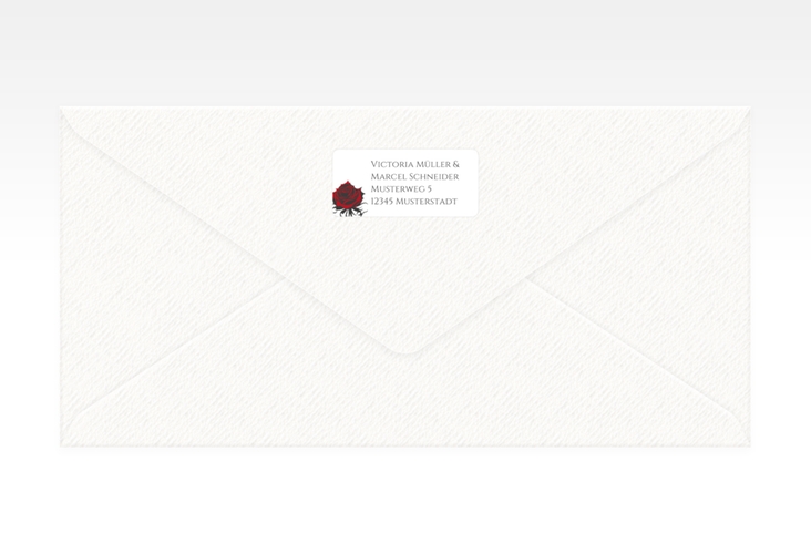 Absenderetikett Hochzeit Red Rose 45,7 x 21,2 mm weiss