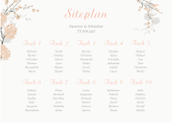 Klick: Details zu Sitzplan Poster Hochzeit "Salerno" anzeigen Sitzplan Poster Hochzeit Salerno 70 x 50 cm Poster apricot