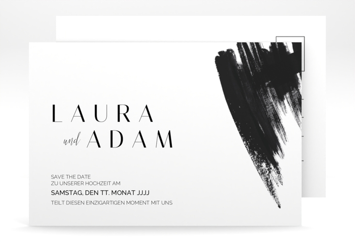 Save the Date-Postkarte Brush A6 Postkarte hochglanz