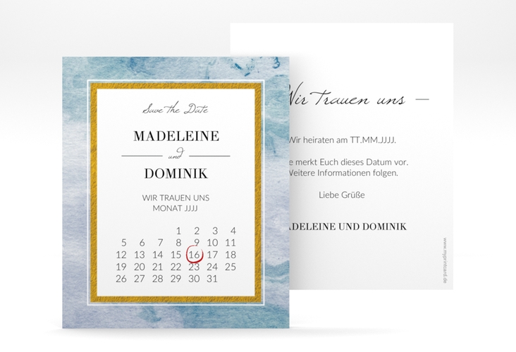 Save the Date-Kalenderblatt Marble Kalenderblatt-Karte
