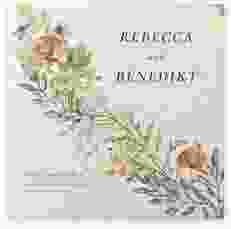 Gästebuch Selection Hochzeit Wildfang Leinen-Hardcover beige mit getrockneten Wiesenblumen