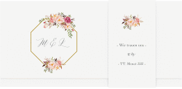Klick: Details zu Hochzeitseinladung "Prachtvoll" anzeigen Hochzeitseinladung Prachtvoll Wickelfalzkarte + Banderole weiss