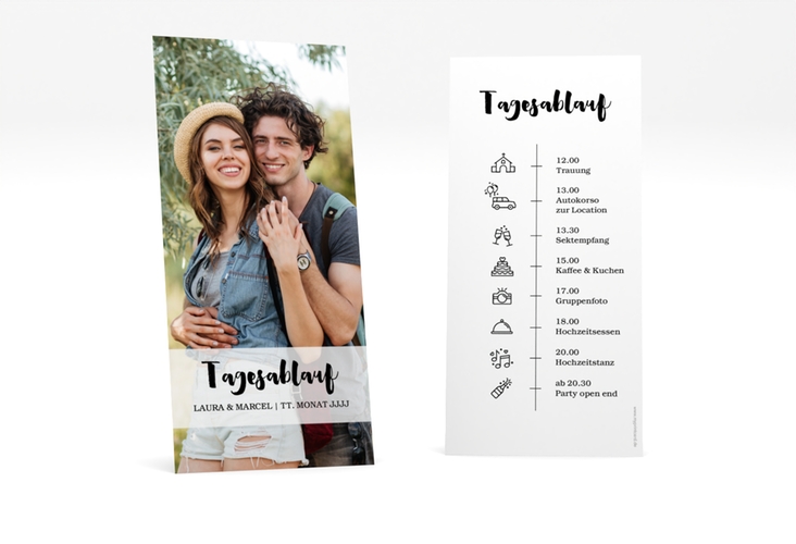 Tagesablauf Hochzeit Mirage lange Karte hoch