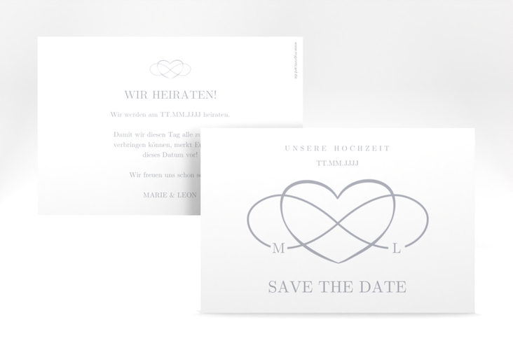 Save the Date-Karte Infinity A6 Karte quer grau hochglanz