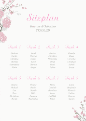 Klick: Details zu Sitzplan Poster Hochzeit "Salerno" anzeigen Sitzplan Poster Hochzeit Salerno 50 x 70 cm Poster rosa