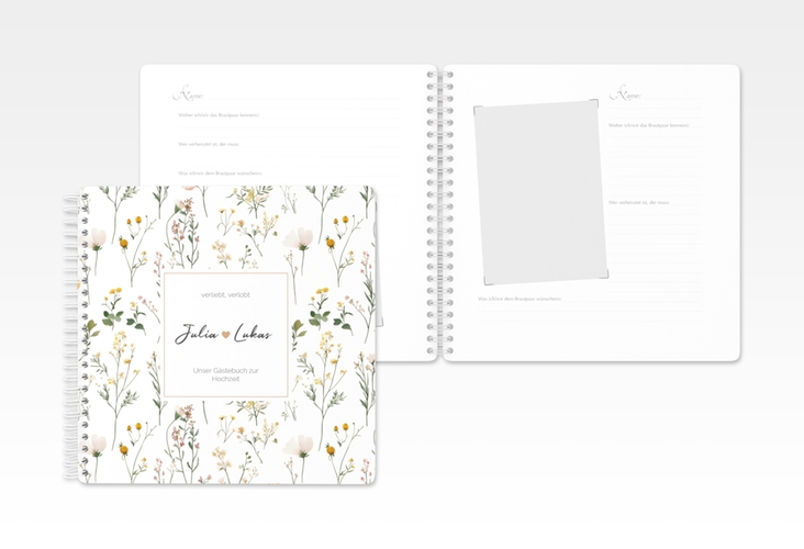 Gästebuch Hochzeit Blumenwiese Ringbindung