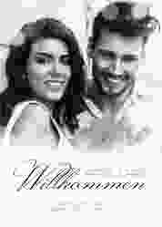 Willkommensschild Poster Bokeh 50 x 70 cm Poster weiss
