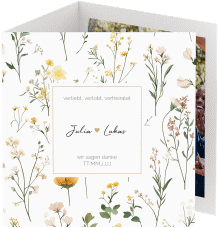 Dankeskarte Hochzeit "Blumenwiese"