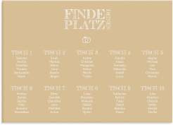 Klick: Details zu Sitzplan Leinwand Hochzeit "Rise" anzeigen Sitzplan Leinwand Hochzeit Rise 70 x 50 cm Leinwand beige