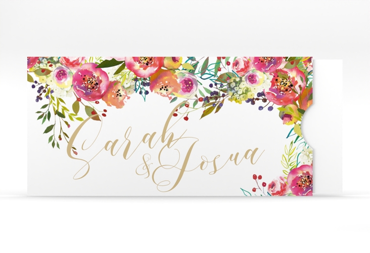 Hochzeitseinladung Flowerbomb Einsteckkarte weiss