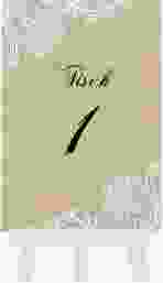Tischnummer Hochzeit Lace Tischaufsteller beige in Leinen-Optik mit weißer Spitze