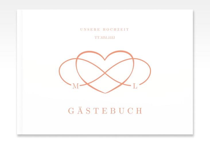 Gästebuch A4 quer Infinity A4 quer, Hardcover apricot