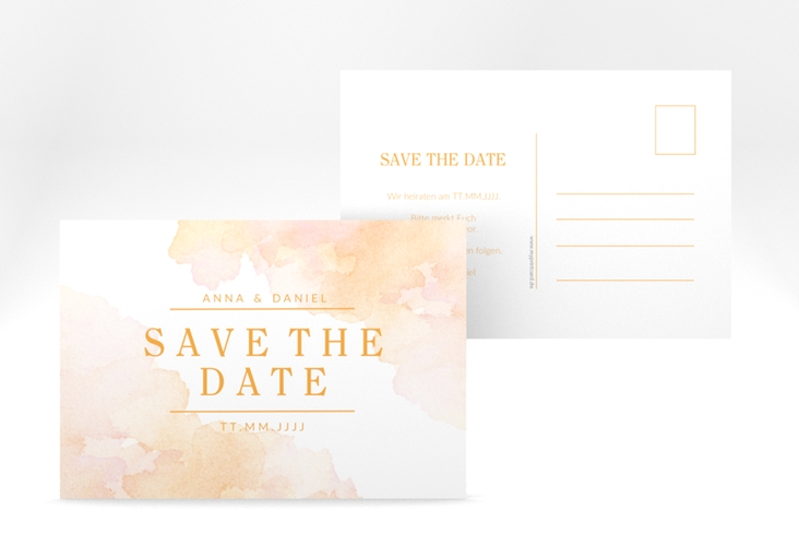 Save the Date-Postkarte Blush A6 Postkarte orange