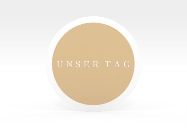 Aufkleber Hochzeit Simply Aufkleber, selbstklebend, rund beige