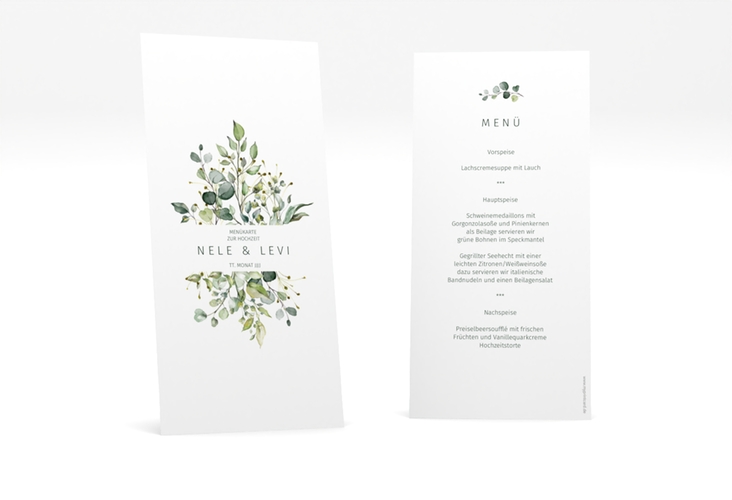 Menükarte Hochzeit Enchanting lange Karte hoch