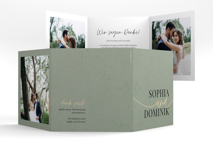 Dankeskarte Hochzeit Easy quadr. Doppel-Klappkarte im modernen minimalistischen Design
