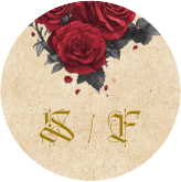 Aufkleber Hochzeit Drachenliebe Aufkleber, selbstklebend, rund beige mit schwarzem und weißem Drachen zu einem Herz verschlungen