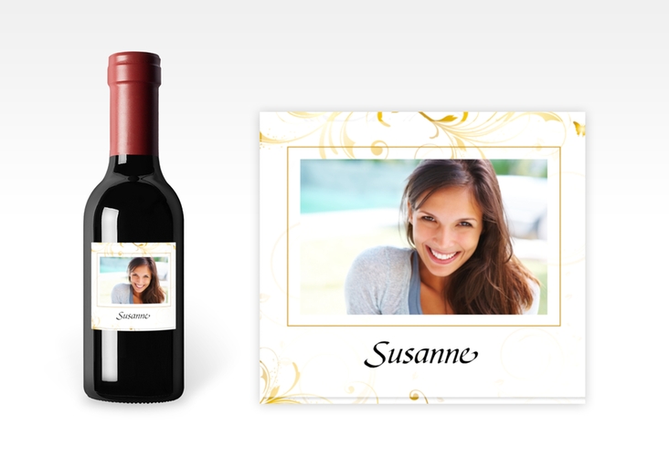 Piccolo-Etikett Blumenranken Etikett Piccolo gold